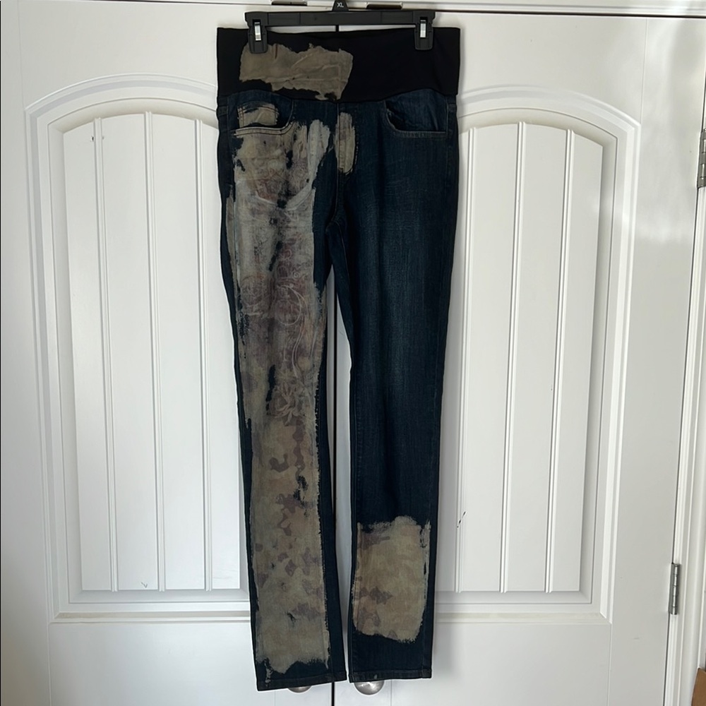 M. Rena Indigo Released Hem High Waist tummy control Denim Jeans Size: XL